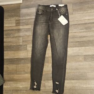 KanCan Charcoal Distressed Skinny Jeans